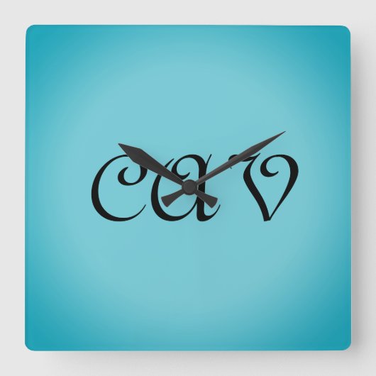 レコレタコーンフラワーブルー スクエア壁時計 (正面)