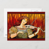 レコンズミュージックヴァイオリンヴィンテージポスター ポストカード (正面/裏面)