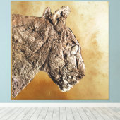 レコンバレルカンバスプリントのライオン キャンバスプリント (インサイチュ (ウッドフロア))