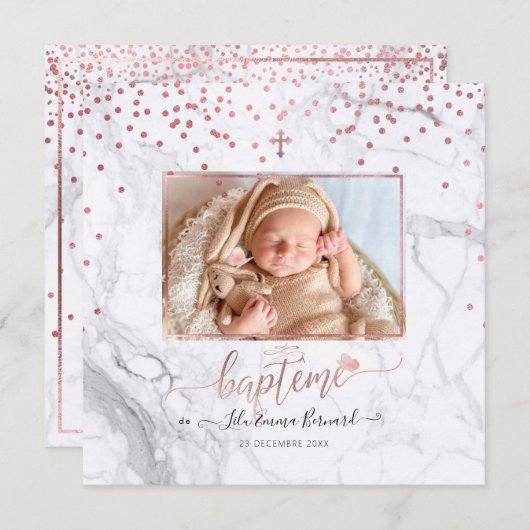 レコンフェティスドールバラフェアールデバプテメ 招待状 (正面/裏面)