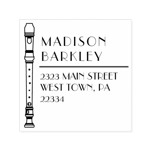 レコーダーミュージック先生ミュージシャンバンド セルフインキングスタンプ (デザイン)