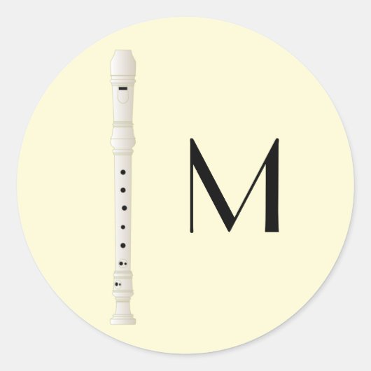 レコーダーミュージック先生ミュージシャンバンド ラウンドシール (正面)