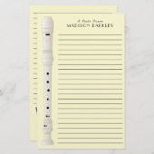 レコーダーミュージック先生ミュージシャンバンド 便箋 (正面/裏面)