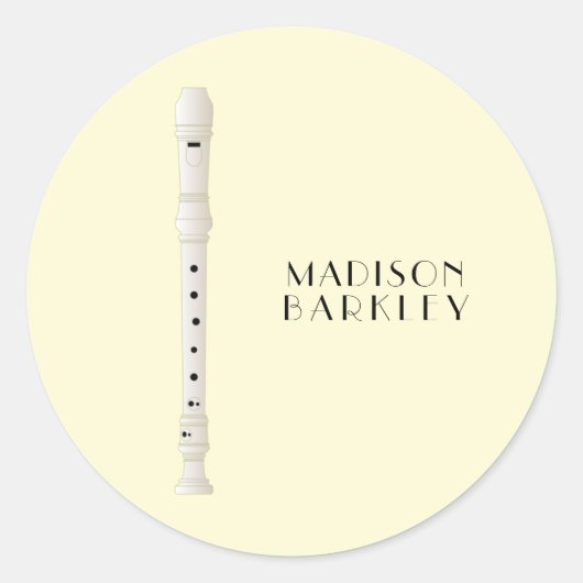 レコーダーミュージック先生 ラウンドシール (正面)