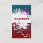 レコーディングアーティストの名刺のグランジな(ばちゃばちゃ)跳ねる 名刺 (裏面)