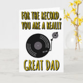 レコードおもしろい誕生日父の日 カード (黄色い花)