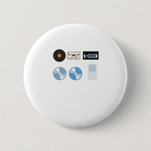 レコードからMP3デザイン 缶バッジ (正面)