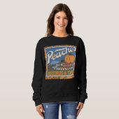 レコードとテープの桃 スウェットシャツ (正面フル)