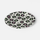 レコードと音符のパターン ペーパープレート (アングル)