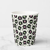 レコードと音符のパターン 紙コップ (正面)