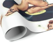 レコードに少女をピン留めする ラッピングペーパー (ロールコーナー)