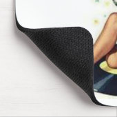 レコードに座っている少女をピン留めする マウスパッド (コーナー)