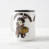 レコードに飢えた ツートーンマグカップ (正面左)