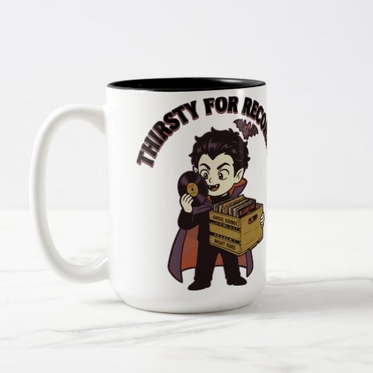 レコードに飢えた ツートーンマグカップ (左)