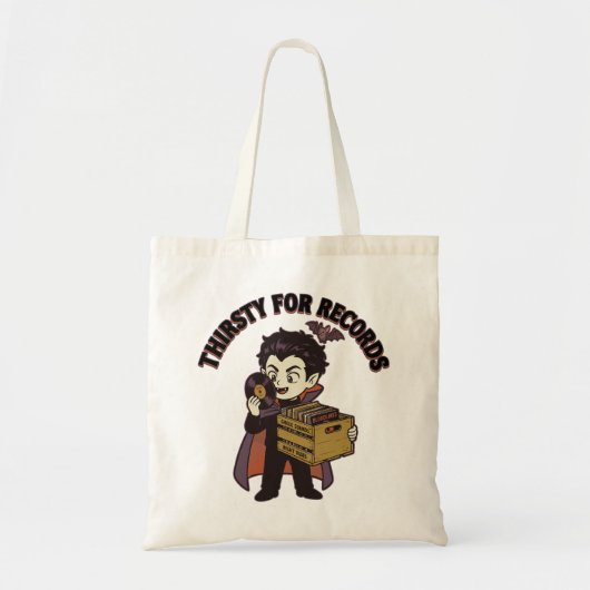 レコードに飢えた トートバッグ (正面)