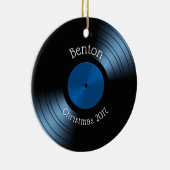 レコードのアルバム-レトロ70s 45ディスク セラミックオーナメント (右)