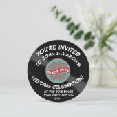 レコードのカスタムレコードの保存結婚日 案内状 (スタンド正面)