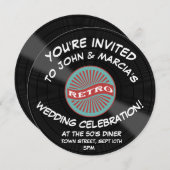 レコードのカスタムレコードの保存結婚日 案内状 (正面/裏面)