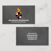 レコードのビニール炎 |革の背景 名刺 (正面/裏面)