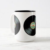 レコードのレコード ツートーンマグカップ (正面左)