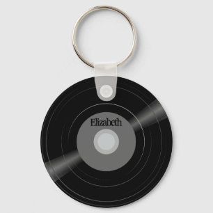 レコードの名前のモノグラム学生のギフト キーホルダー