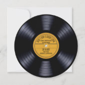 レコードの形をした結婚式の招待70sスタイルレトロ 招待状 (正面)