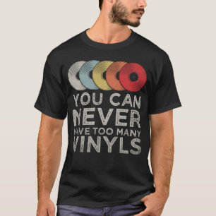 レコードの数が多すぎることは決してできないレトロヴィニル Tシャツ