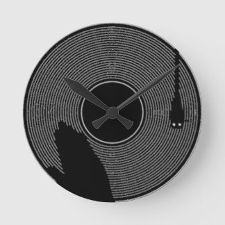 レコードの柱時計 ラウンド壁時計