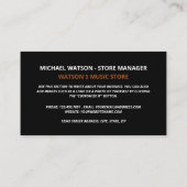 レコードの選択、ミュージックストアの名刺 名刺 (裏面)