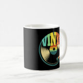 レコードコレクターターンテーブルヴィンテージビニールミュージック コーヒーマグカップ (正面右)