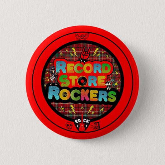 レコードストア・ロッカーズ・ボタン 缶バッジ (正面)