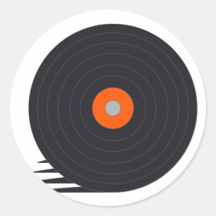 レコードスピード – DJ、ディスクジョッキー、音楽、ビニール ラウンドシール
