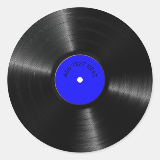 レコードパーソナライズされた、レトロアルバム ラウンドシール (正面)