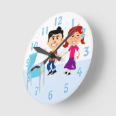 レコードパーティー時間だ! ラウンド壁時計 (傾斜)