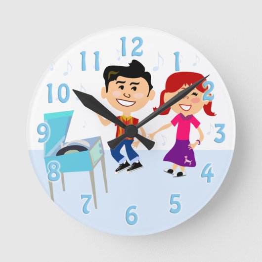 レコードパーティー時間だ! ラウンド壁時計 (正面)