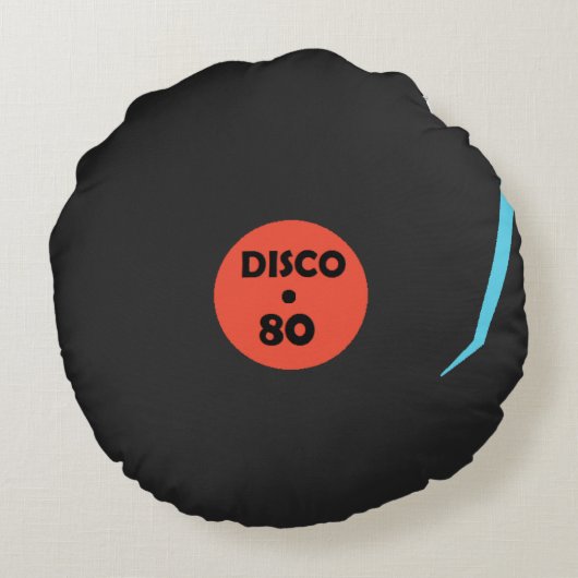 レコードプレートラウンドピローディスコ音楽パーティー ラウンドクッション (裏面)