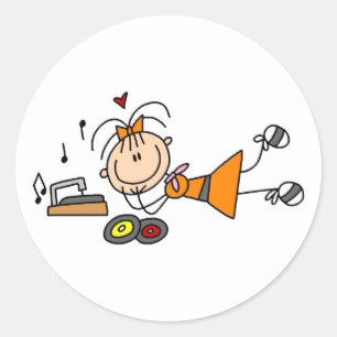 レコードプレーヤのステッカーへ聞くこと ラウンドシール