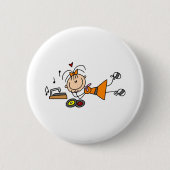 レコードプレーヤボタンへ聞くこと 缶バッジ (正面)