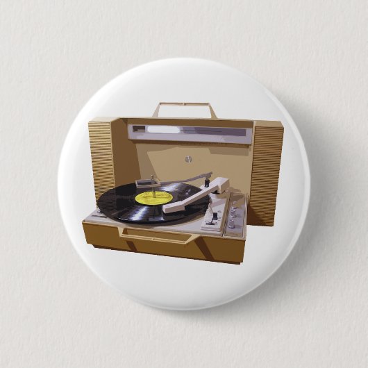 レコードプレーヤボタン 缶バッジ (正面)