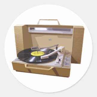 レコードプレーヤーのステッカー ラウンドシール
