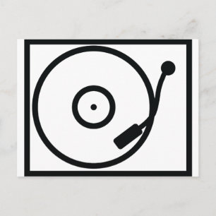 レコードプレーヤーのターンテーブルアイコン ポストカード