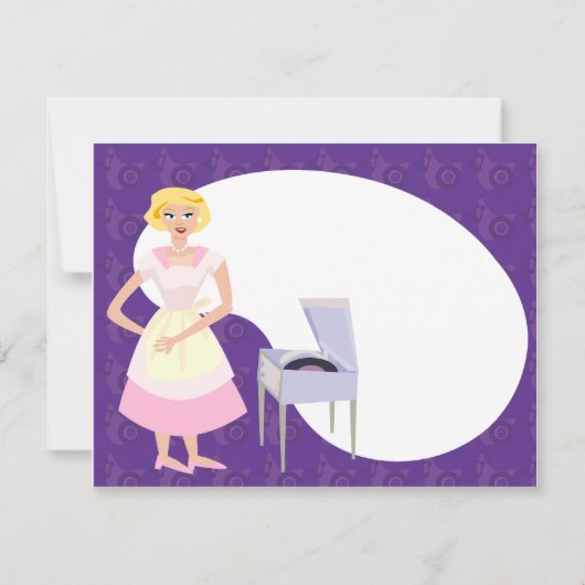 レコードプレーヤーのパーティー 招待状 (裏面)