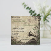 レコードプレーヤーのヴィンテージの結婚式招待状 招待状 (スタンド正面)