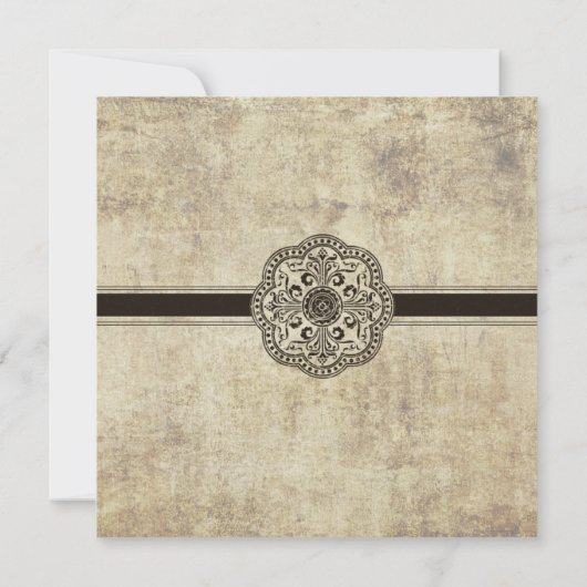 レコードプレーヤーのヴィンテージの結婚式招待状 招待状 (裏面)