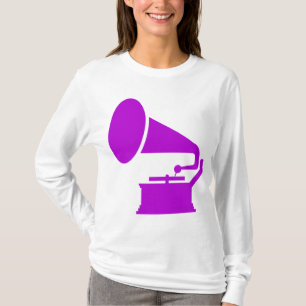 レコードプレーヤー-紫色 Tシャツ