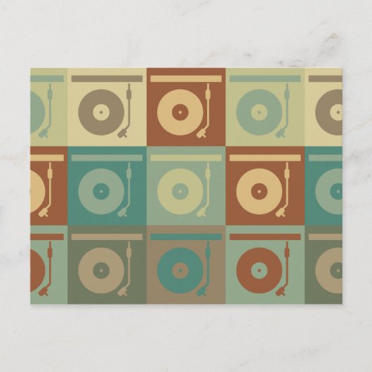 レコードポップ・アートのアート ポストカード (正面)