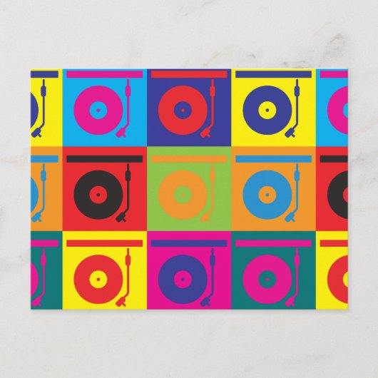 レコードポップ・アートのアート ポストカード (正面)