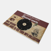 レコードルームデコールラグ、レトロビーブドオーマ ドアマット (アングル)