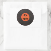 レコードヴィンテージ45 rpm 7イン独身のチ 長方形シール (バッグ)