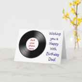 レコード付きパパ70歳おめでとう カード (黄色い花)